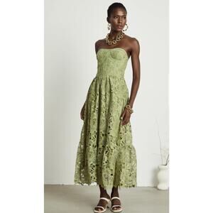Inès lace floral embroidered cut-out midi dress main image 0
